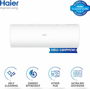 Haier (Thunder Inverter Series) 1.5 Ton DC Inverter - T3 Compressor-Self Cleaning - Bigger Outdoor-Turbo Cooling-White Colour AC - HSU-18HPM(W)/10 Years Warranty/Air Conditioner/Haier Free Installation