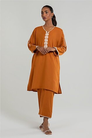 Sana Safinaz Stitched Lawn Brown Shirt Ss22bse210f For Women (summer Sale)