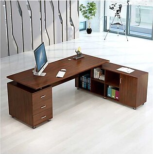 L-shaped Computer Desk,boss Office Table Ceo Table Home Office Desk With Drawer, Sturdy Writing Table, Space-saving, Easy To Assemble
