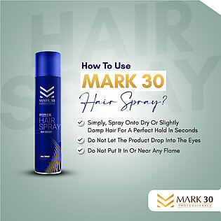 Mark30, Hair Spray 400ml| Instant Styling|all-day Hold | Styling|fuller Hair Spray|natural Look Healthier Hair Best For Styling| Professional Spray Shiner For Men And Womenl L Tame Your Frizz L