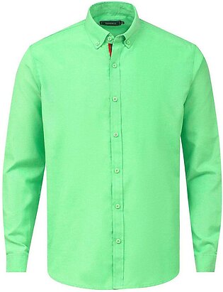 Uniworth Green Shirt Plain Casual Shirt For Men