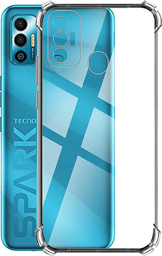 Tecno Spark 7 Back Cover Transparent Extra Bumper Anti Shock Soft Crystal Clear Case For Tecno Spark 7