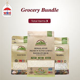 Himalayan Ramadan Grocery Package - Pack Of 3 | Super Kernel Basmati Rice, Daal Mash, Maida