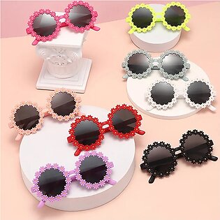 New Daisy Flower Round Cute Kids Sunglasses