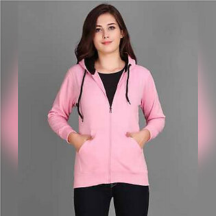 Pink Zipper Hoodie For Girls & Women