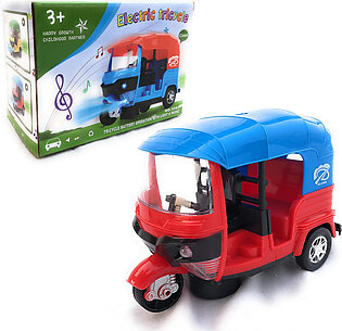 Musical Electric Tricycle Auto Rickshaw Toys For Kids and Boys - Battery Operated With Light and Music Toy Vehicles car