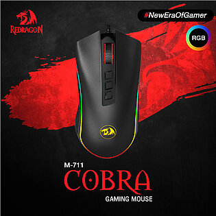 Redragon M711 Cobra Rgb Gaming Mouse 10,000 Dpi Adjustable Comfortable Grip And 7 Programmable Buttons