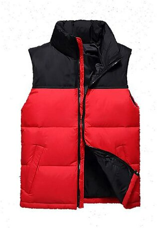 Multicolor Leather Puffer Parachute Jacket For Men
