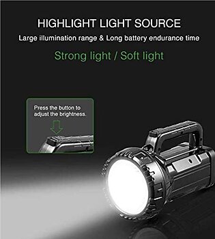 Dp-7045b Abs Plastic Portable Rechargeable Charging Light High Brightness Flashlight Led Torch Light, Brightness Adjustment Led Torch Light Torch Search Light
