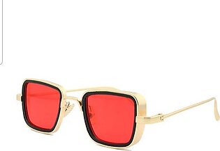 Kabir Singh India Movie Sunglasses For Men Square Retro Cool Sun Plastic Shades Steampunk Style Golden Frame Red Sun Glasses For Men