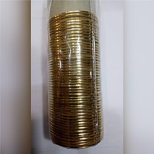 Plain Metal Bangles Golden Color - 36.bangles Size.2.5