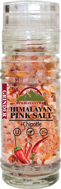 Himalayan Chef Pink Salt And Chipotle Small Glass Grinder - 100g