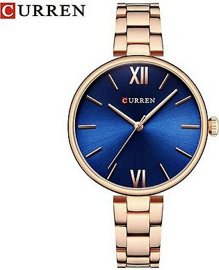 CURREN Stainless Steel Slim Japan Quartz  Wrist Watch For Girls With Box And Bag - 9017