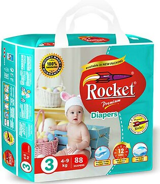 Rocket Premium Diaper (size 3no Medium 4-9kg ) 88-pcs Pack