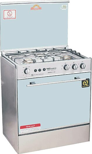 Welcome 3 (brass) Burner Gas Cooking Range Wc-500 - Silver