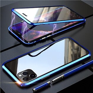 Luxury IPhone 12 Pro Max Front Back Tempered Glass Magnetic Case Metal Phone Cover