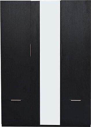 Habitt - Novak 3 Door Wardrobe - Black Laminated Finish - Free Installation & Delivery (khi-lhr-isb/rwl Delivery Only)