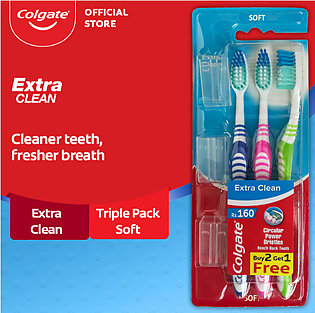 Colgate Extra Clean Toothbrush - Triple Pack (soft)