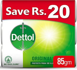 Dettol Soap Bar Effective Germ Protection Original 85gm - Pack of 3