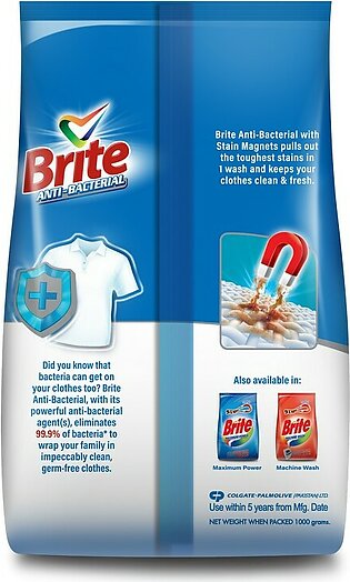 Brite Anti-Bacterial 1kg - Detergent Washing Powder