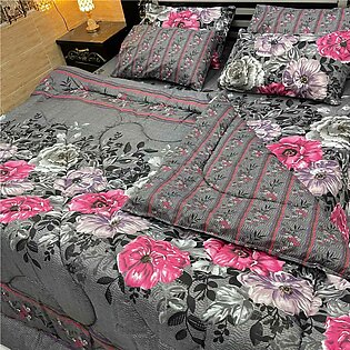 6 Pieces Razai Set Double Bed Multi Color Rzs-902