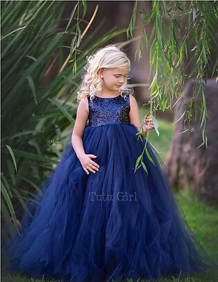Sequins Frock Blue For Baby Girl
