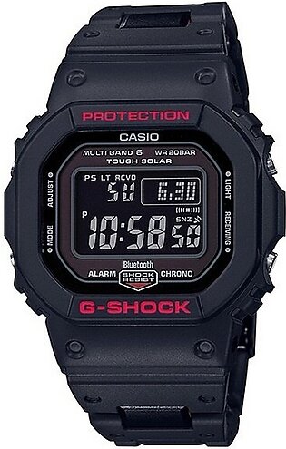Casio G Shock Rectangle Mens Black Solar Powered Bluetooth Multi-function Black Resin Band Watch-gw-b5600hr-1dr
