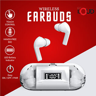 Ftw 375 Wireless Earphone | True Wireless Earbuds Led Display | Wireless Transparent Earbuds | Ftw Airpods With Built In Mic 10m Transmission Bluetooth Wireless Touch Control Earbuds All Bluetooth Smart Devices By Loud Earpods