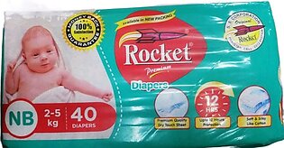 Rocket Premium Baby Diapers Size 0 New Born 40 Pcs