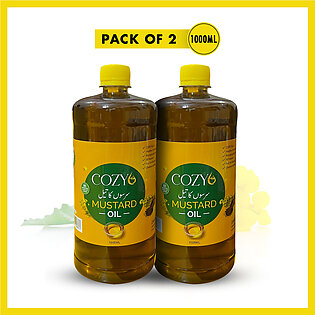 Mustard Oil 1000 Ml ( Pack Of 2), Mustard Oil For Cooking, Peeli Sarso Ka Tail, Organic & Pure Mustard Oil