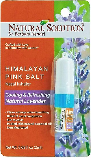 Natural Solution Pink Salt Nasal Inhaler by WBM, Cooling and Refreshing Natural Lavender Nose Inhaler