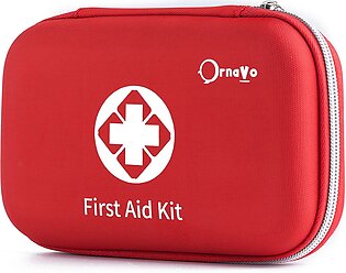 Ornavo First Aid Kit Box With Essential Accessories - 109 Piece Emergency Medical Supplies - Portable Medical Kit For Home, Office And Travel, First Aid Box With Medicine