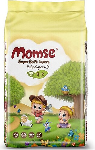 Momse Economy Diapers - Small Size 2 - 40 Pcs - 4-8kg