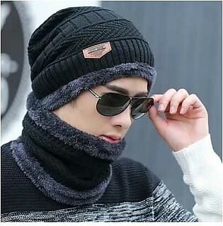 Winter Hat Cap And Neck Warmer Scarf For Men And Woman
