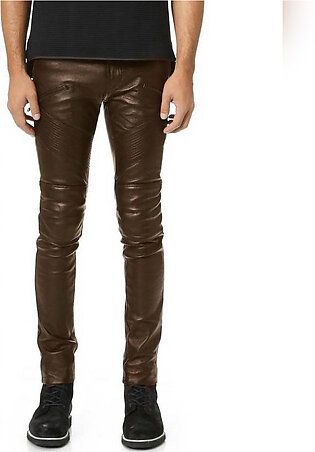 Brown Leather Pant For Men