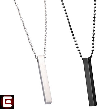 Empiron Silver Stainless Silver Bar Necklace/locket/chain For Men/boys