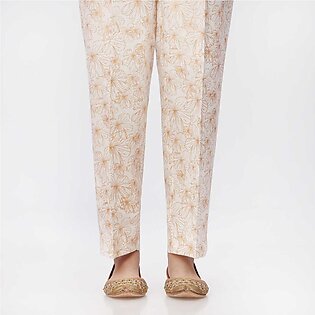 Stylo | Stylo White Printed Cambric Slim Fit Trouser Ps3552 For Women/girls
