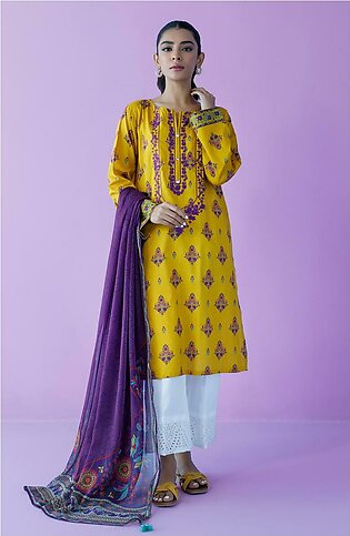 Orient Unstitched 2 Piece Embroidered Lawn Shirt And Chiffon Dupatta For Women And Girls - Orient Lawn Vol. Ii 2023 - Collection: Lawn Vol. Ii 2023