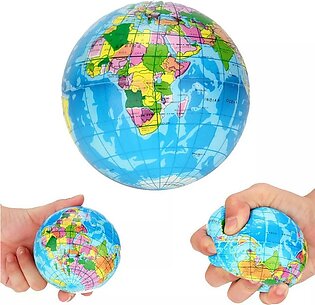 World Map Earth Globe Hand Wrist Exercise Stress Relief Squeeze Soft Foam Ball