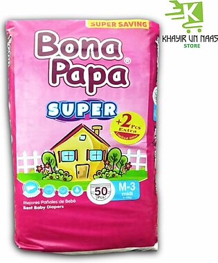 Bona Papa SUPER Baby Diaper Medium Size - 50pcs Pack (MagicTape)