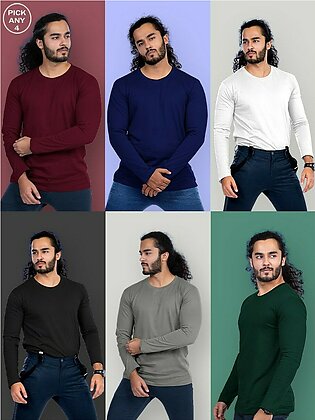 Plain Full Sleeve T-shirts For Men
