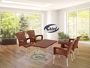 Ratan New Style Relaxo Plastic Chair- Chocolate