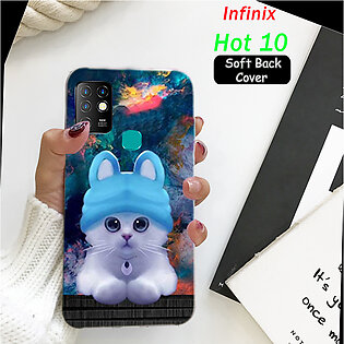 Infinix Hot 10 Cover Case  - Cat Soft Case Cover