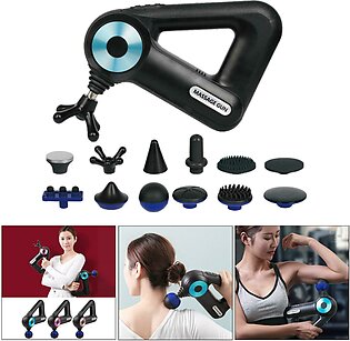 Blueidea Triangle Massage Gun Muscle Relax Body Relaxation Electric Facia Device Deep Pain Relif With 12 Applicators Home Travel Exercise 12 Massage Attachments For Full Body Deep Tissue Muscle Body Relaxation Stiffness, Pain Relief Dual Grip Neck Shoulde