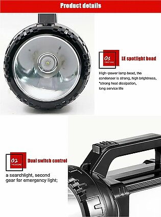 Dp-7320 Rechargeable Searchlight Led Torch Searchlight Outdoor Torch With Emergency Side Light Searchlight Torch 500m Strong Light Long Range