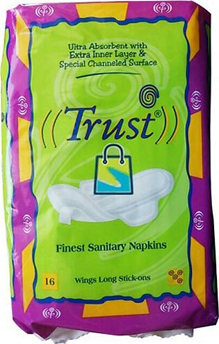 Trust Finest Sanitary Napkins Wings Long Sticks-ons 16
