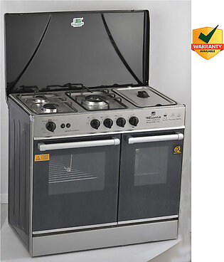 Welcome 3 Burner 6 In 1 Gas Cooking Range + Fryer Wc-601 - Black And Grey