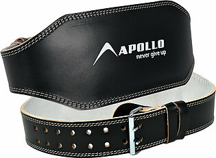 Apollo Weight Lifting Belt Gym Training Belt Weight Exercise Bodybuilding Lumber Power Lifting Back Support Adjustable Waist Belt Padded Leather 6 Inches