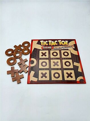 Tic Tac Toe Wooden Board Traditional Board Game