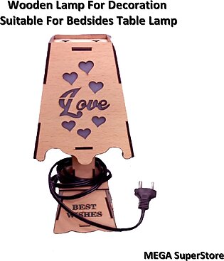 Wooden Lamp For Decoration With Creative Lazer Cutting Design - Suitable For Bedsides Table Lamp